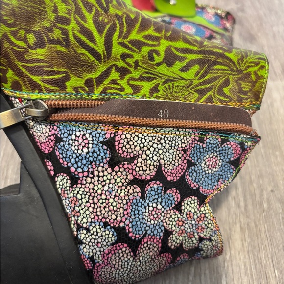 NEW Soffia size40 green floral accent ankle boots - Picture 2 of 6